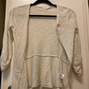 Off White Metallic Open Cardigan